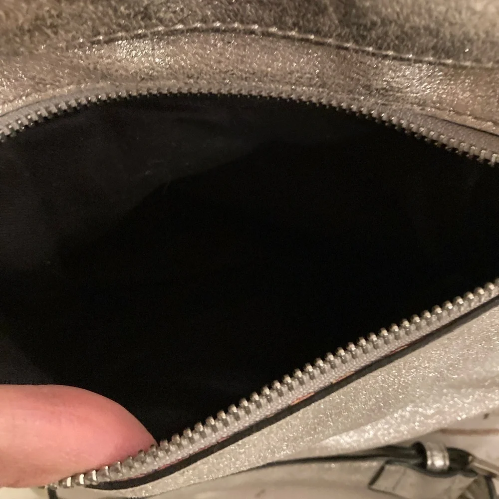 Sam Edelman Silver Metallic Faux Leather Backpack